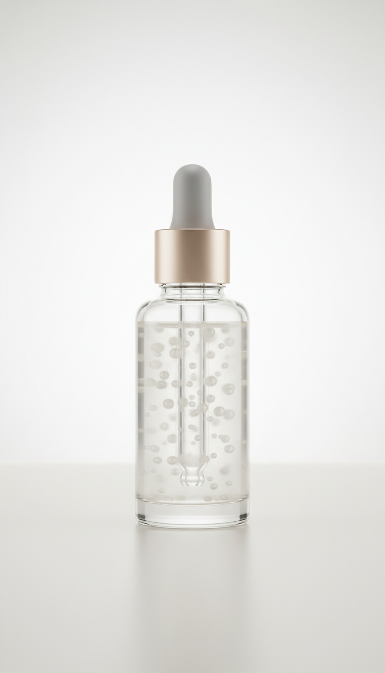 Sérum perle lumière pipette argentée