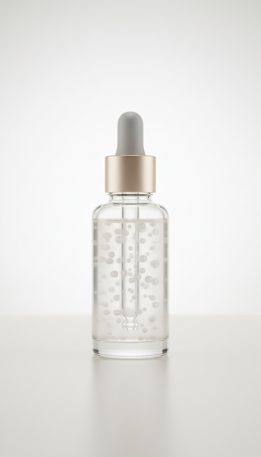 Sérum perle lumière pipette argentée